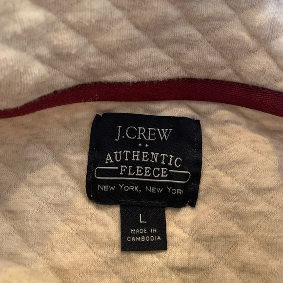 J. Crew Quilted Half Zip Pullover Size L  #BS847 - Picture 3 of 4